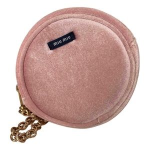 Miu Miu Dusty Pink Velvet Coin Purse Wallet Wristlet